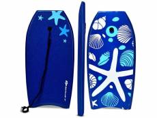 Planche de surf bodyboard en xpe et hdpe avec corde de 90 cm 105 x 51 x 6cm bleu en etoile de mer helloshop26 20_0000954