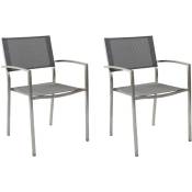 Set de 2 chaises Carmen empilables en acier inoxydable