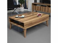 Table basse avec rangement yaltra l90xp60cm bois