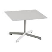 Table basse carrée en acier gris clair 60 x 40 cm
