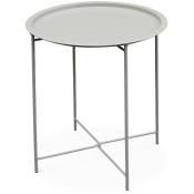 Table basse ronde – Alexia gris taupe – Table d'appoint ronde Ø46cm. acier thermolaqué - Gris taupe