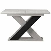 Table Goodyear 117, Noir, Gris, 75x90x120cm, Allongement, Panneau de particules stratifié - Gris + Noir