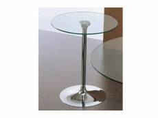 Table repas armony en verre et acier chromé 60 cm