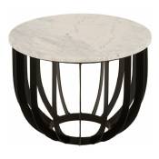 Table ronde mabe en marbre blanc - blanc