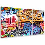 Tableau triptyque deco graffiti style - 90x60 cm