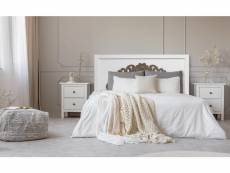 Tête de lit venezia 160cm bois blanc et marron