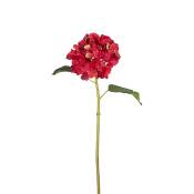 Tige d'hortensia artificielle rouge H50