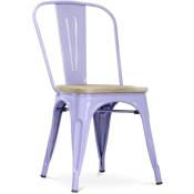 Tolix Style - Chaise de salle à manger - Design industriel - Bois et acier - Stylix Lavande - Bois, Acier - Lavande