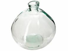 Vase rond en verre recyclé "ballon" 45cm transparent