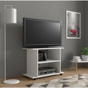 Yogi meuble tv bas à roulettes 80 x 40 x 60h cm blanc - Bim Supplies