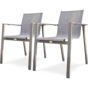 Zahara - Lot de 2 fauteuils de jardin en aluminium
