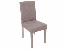 2x chaise de séjour littau ~ tissu gris, pieds: structure chêne