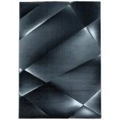 Allotapis - Tapis graphique moderne à courtes mèches Fauvette Noir 160x230 - Noir
