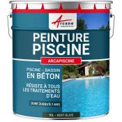 Arcane Industries - Peinture Piscine Bassin Béton arcapiscine Ciment Décoration Imperméable Bleu Blanc Gris Grise Jaune Sable Noir Vert - 10 l Vert