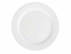 Assiettes à bord large blanches olympia 280(ø)mm - lot de 6