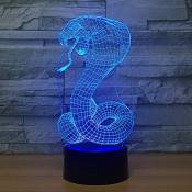 Bbdeng Lumière de nuit 3D Statue De Pierre Cobra Toucher