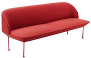 Canapé droit Oslo / L 200 cm - 3 places - Muuto rouge en tissu