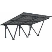 Carport solaire avec panneaux photovoltaïques - 715 x 575 x 366 cm - Gris - 8,2 kW