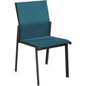 Chaise de jardin empilable Delia - Graphite et bleu