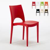 Chaise en polypropylène empilable salle à manger bar Paris Grand Soleil Couleur: Rouge