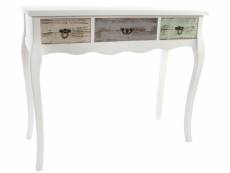 Console / table console en bois coloris blanc - longueur 102 x profondeur 42 x hauteur 83 cm