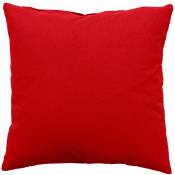 Coussin déhoussable uni en coton - Rouge - 60 x 60 cm