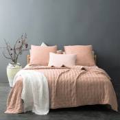 Couvre lit matelassé et moelleux - Rose - 230 x 250 cm