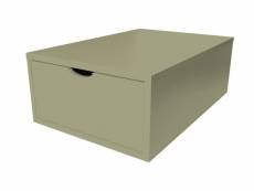 Cube de rangement bois 75x50 cm + tiroir taupe CUBE75T-T