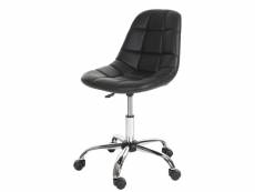 Fauteuil de bureau lier, chaise pitovante, siège baquet, similicuir ~ noir