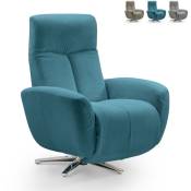 Fauteuil relax design moderne inclinable avec repose-pieds pivotant Marianna Couleur: Bleu