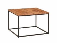 Finebuy table basse de salon acacia bois et metal 60x60x41 cm carrée marron | petite table de canapé | design table d'appoint style industriel