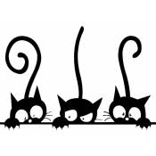 Groofoo - Trois drles de Chats Animaux Wall Sticker