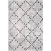 Hellocarpet - Tapis rayé géométrique blanc de salon Cozi Blanc 120x170 - Blanc