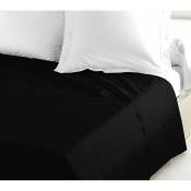 Home Linge Passion - drap plat 100% coton 57 fils couleurs - Noir, matière - 100% coton, tailles - 180 x 290 cm - Noir