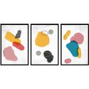 Hxadeco - Pastel shapes Trio, Set de 3 posters muraux