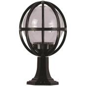 Lampadaire Globe abat-jour droit gris pour extérieur, abs, noir, 30x30x50, douille e 27 Max 60 w - Noir - Wellhome