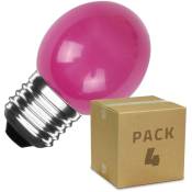 Ledkia - Pack 4 Ampoules led E27 3W 300 lm G45 Rose Monochrome 3000K3000K Rose