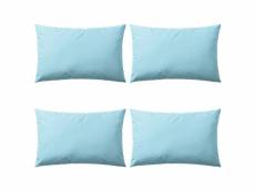 Lot de 4 coussins oreiller pour extérieur décoration jardin 60 x 40 cm bleu clair dec020101