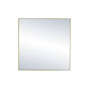 Miroir carré 40cm contour métal doré