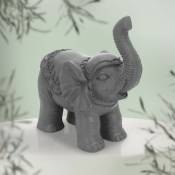 ML-Design Figurine Eléphant Gris 36x19x39 cm, Finition