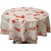 Nappe Anti-taches Poppies Rouge - Ronde 160 cm