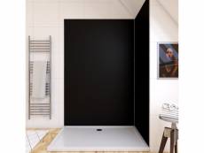 Panneau mural de douche noir en aluminium - 120 x 210 cm - wall'it noir 120