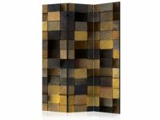 Paris prix - paravent 3 volets "wooden cubes" 135x172cm
