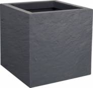 Pot carré plastique EDA Durdica Up gris galet 29 5 x 29 5 x h.29 5 cm