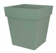 Pot carré polypropylène EDA Toscane vert laurier 49 5 x 49 5 x h.52 5 cm