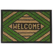 Relaxdays Paillasson Welcome, coco, caoutchouc, tapis