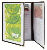 Securit Crystal Range Porte-menus Transparent A4 Bords bruns 3 plis