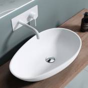 Sogood - Lavabo vasque à poser blanc mat 60cm lave main colossum-809M 59,8x36x14cm - Blanc mat