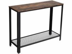 Table console longue industriel marron helloshop26
