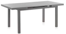 Table extensible aluminium taupe verre trempé 140/180X90